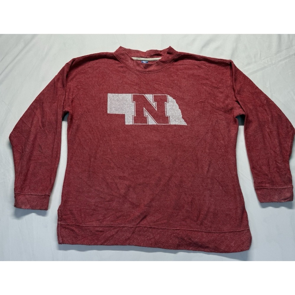 Nebraska Huskers Ladies XL Red Crewneck Sweatshirt Soft Knot Pullover‎ Vintage